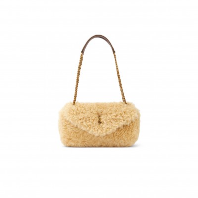 YSL CALYPSO SHEARLING CHAIN SHOULDER BAG 734153682974 (26*14*7cm)